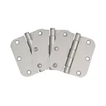 Design House 3.5 in. x 5/8 in. Radius Satin Nickel Steel Door Hinge, 3-Pack thumbnail 1