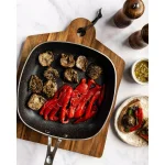 GRANITESTONE 9.5 in. Aluminum Diamond Infused Non-Stick Square Fry Pan, Charcoal thumbnail 3
