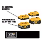 DEWALT 20V MAX Lithium-Ion Battery Combo Pack - (2) 2.0 Ah and (2) 4.0 Ah Batteries thumbnail 2