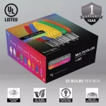 Wintergreen Lighting OptiCore C9 LED Multi-Color Faceted Christmas Light Bulbs, 25-Pack thumbnail 2
