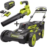 RYOBI 40V 20 in. Brushless Cordless Self-Propelled Lawn Mower & Blower Combo Kit with 6.0 Ah Battery & Charger thumbnail 1