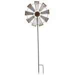 Glitzhome 69.4 in. Farmhouse Metal Galvanized Wind Spinner Yard Stake and Wall Decor thumbnail 1