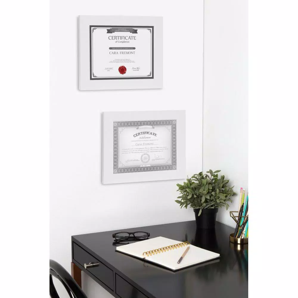 DesignOvation Museum 8.5 x 11 in. White Document Frames, Set of 4