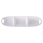 Home Essentials 18 in. White Ceramic 3-Section Oval Serving Platter thumbnail 2