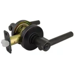 Defiant Highland Aged Bronze Keyed Entry Door Lever with Round Rose thumbnail 6