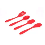 Core Kitchen Essential Red Silicone Kitchen Utensil Set, 4-Piece Non-Stick Cooking Tools thumbnail 3