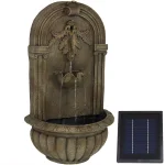 Sunnydaze Decor Florence Resin Florentine Stone Solar-On-Demand Outdoor Wall Fountain thumbnail 1