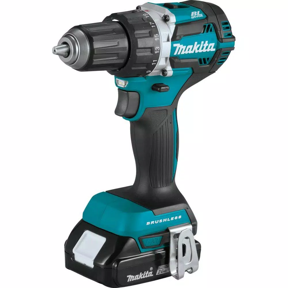 Makita 18V LXT Brushless 1/2 in. Driver-Drill Kit w/ (2) 2.0Ah Batteries, Charger & Bag