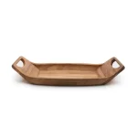 Ironwood Gourmet Norwegian Saddle Acacia Wood Serving Tray with Handles thumbnail 1