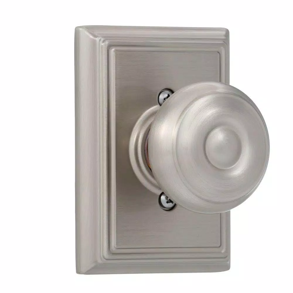 Schlage Georgian Satin Nickel Dummy Door Knob with Addison Trim