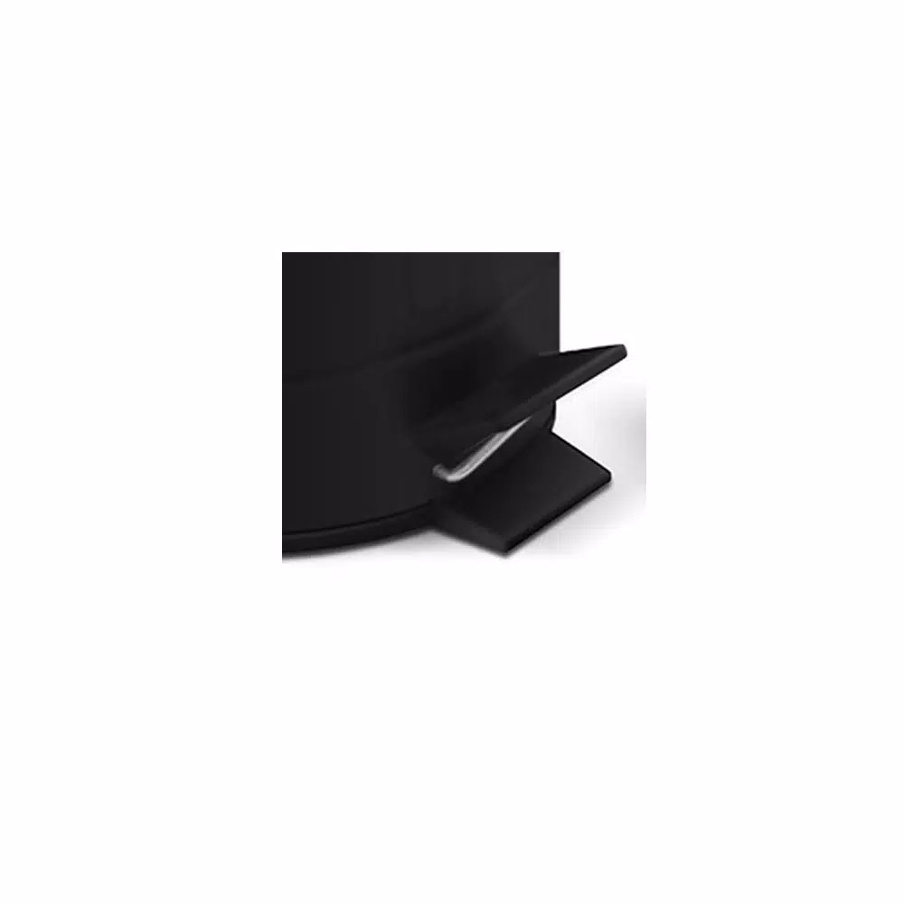 Innovaze New York Style Round Black Metal Step-On Trash Can Set - 12L & 3L Capacity