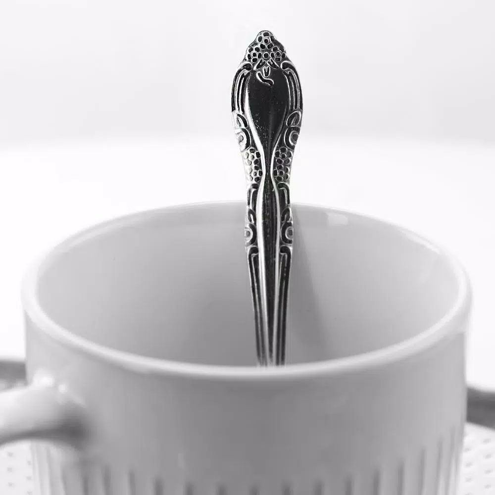 Gibson Home Abbie 24-Piece Stainless Steel Teaspoon Set, Ornate Silver Design, Service for 24