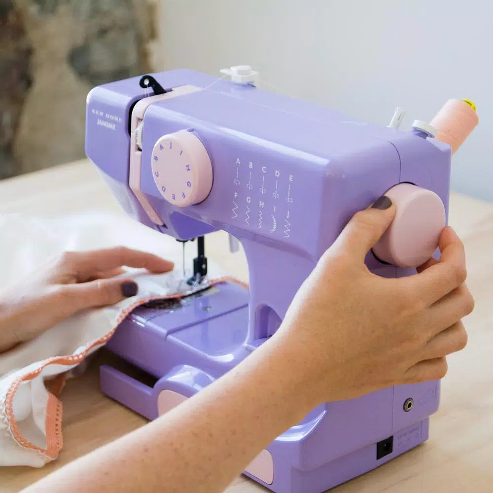 Janome Lady Compact Sewing Machine - 10 Stitch Options, 5 lbs Portable Design