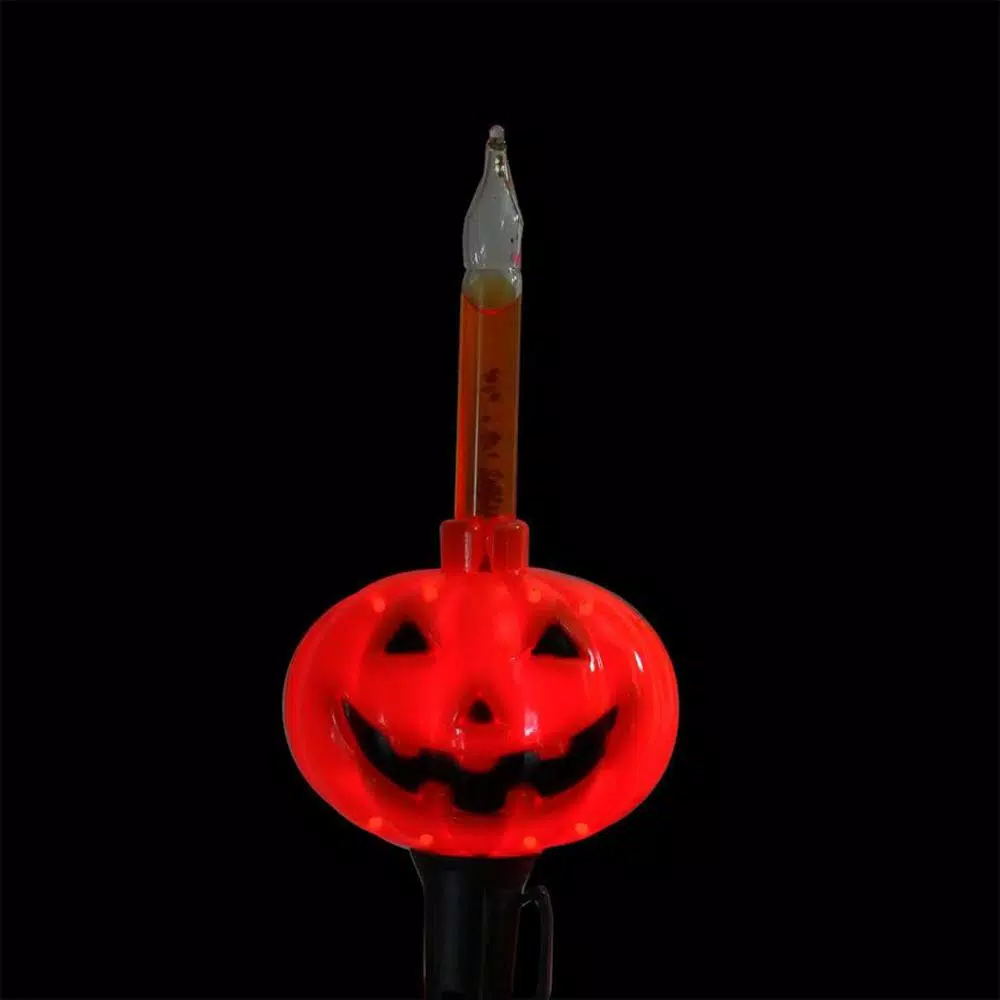 Northlight Orange Pumpkin Halloween Bubble Light Set with Gold Glitter - 10 ft. String Lights (Set of 10)