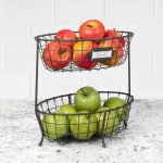 Spectrum Vintage Living 2-Tier Oval Steel Fruit and Vegetable Server thumbnail 3