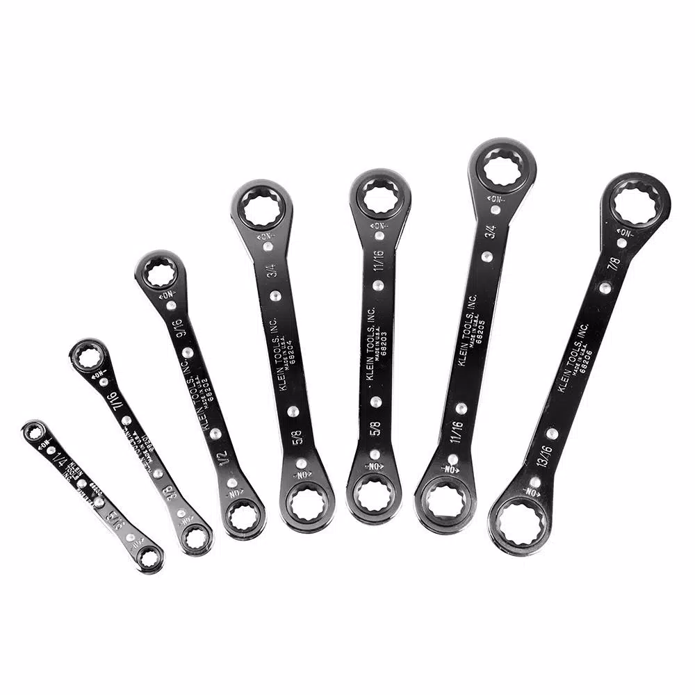 Klein Tools 7-Piece Ratcheting Box Wrench Set, SAE, Carbon Steel