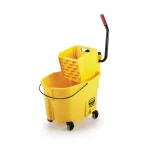Rubbermaid Commercial Products Rubbermaid WaveBrake 35 Qt. Plastic Mop Bucket with Wringer, Yellow thumbnail 1