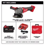 Milwaukee M18 FUEL 4-1/2" / 5" Cordless Angle Grinder Kit with 5.0 Ah Battery and Charger thumbnail 2