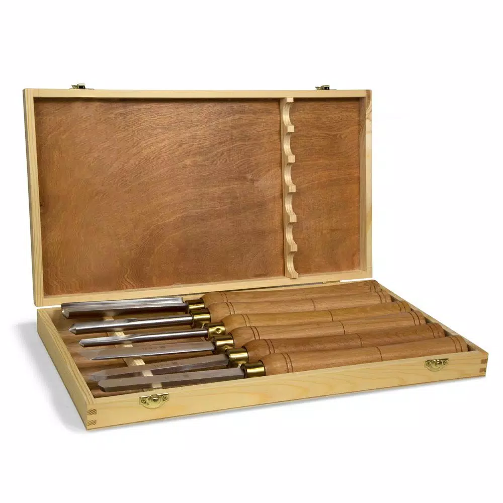 WEN 6-Piece Artisan Chisel Set with 6 in. High-Speed Steel Blades and 10 in. England Beech Wood Handles
