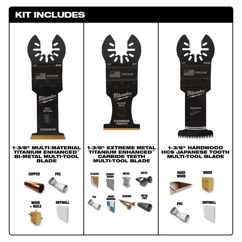 Milwaukee OPEN-LOK 12-Piece Oscillating Multi-Tool Blade Variety Pack - Universal Fit