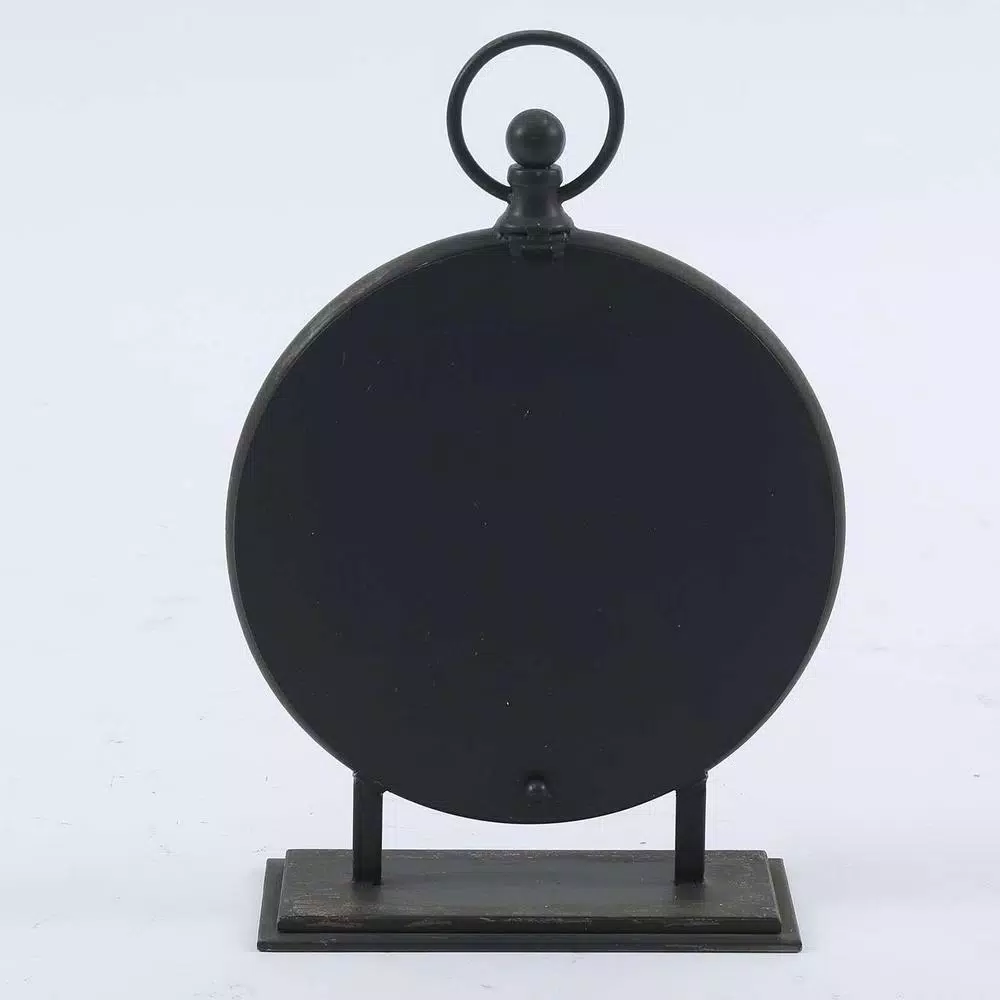 Winsome House Black Metal Vintage Table Top Clock with Roman Numerals