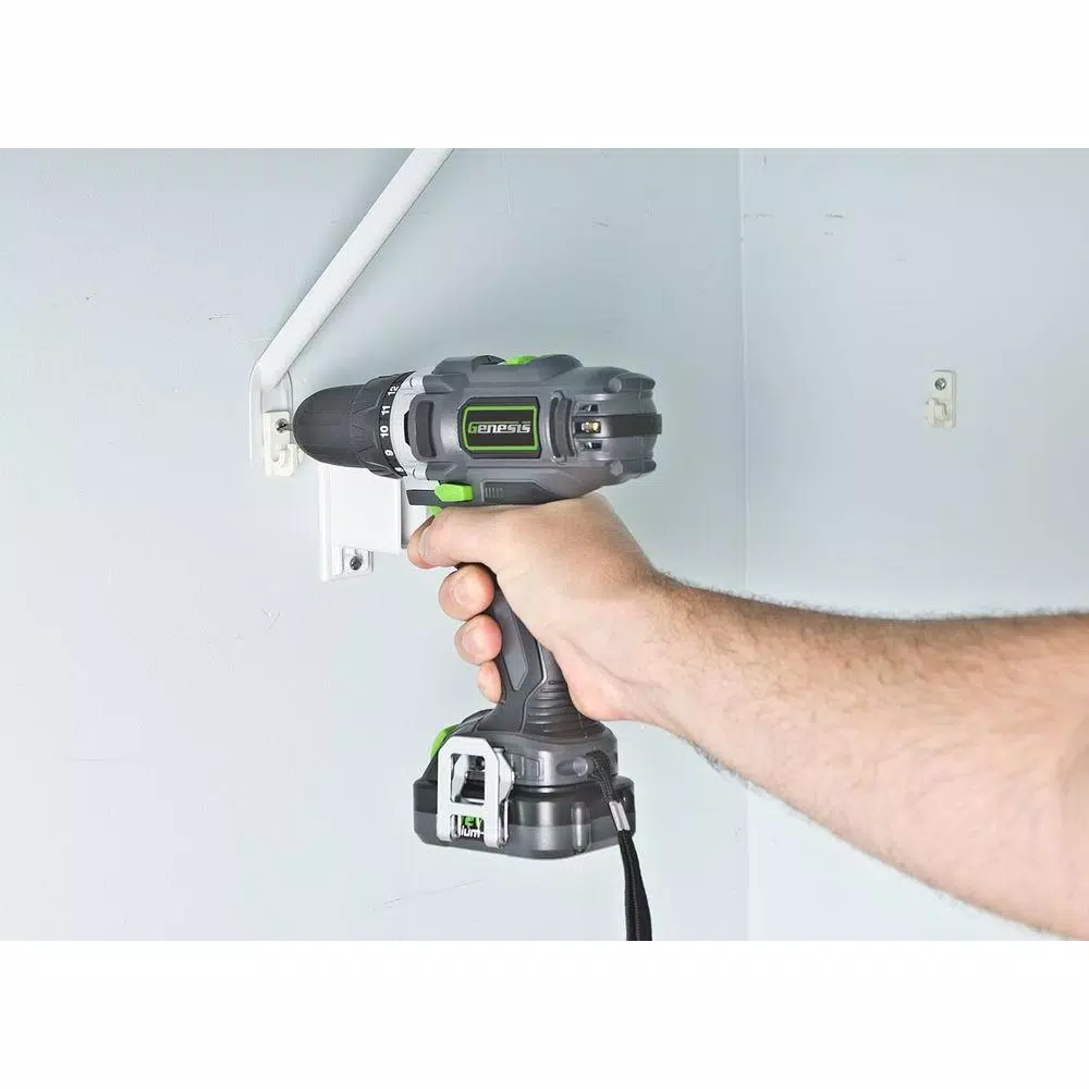 Genesis GLCD122P 12V Cordless Variable Speed Drill Driver with 3/8 in. Keyless Chuck and LED Light