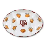 Magnolia Lane Texas A&M NCAA Officially Licensed Ceramic Football Tailgating Serving Platter thumbnail 1