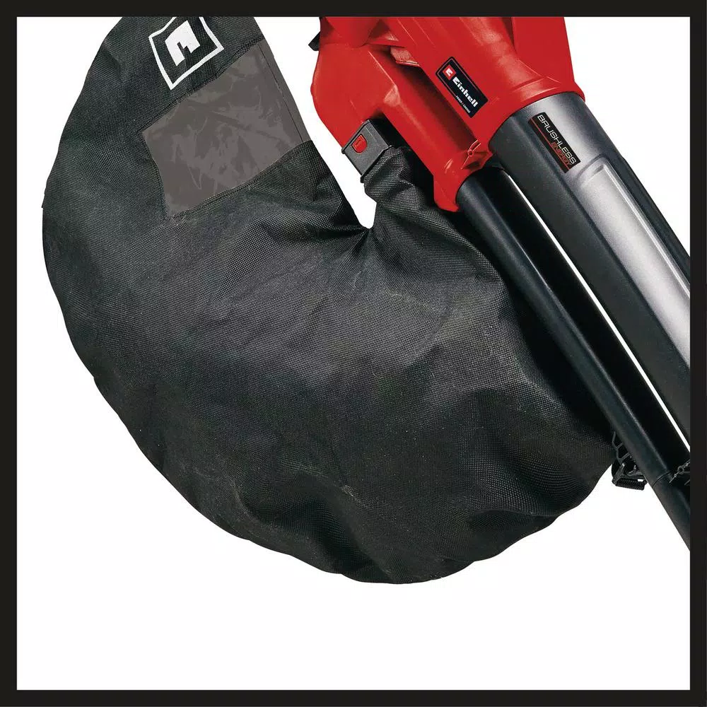Einhell PXC 36V Cordless Brushless Leaf Blower and Vacuum with Debris Bag, 130 MPH, 430 CFM