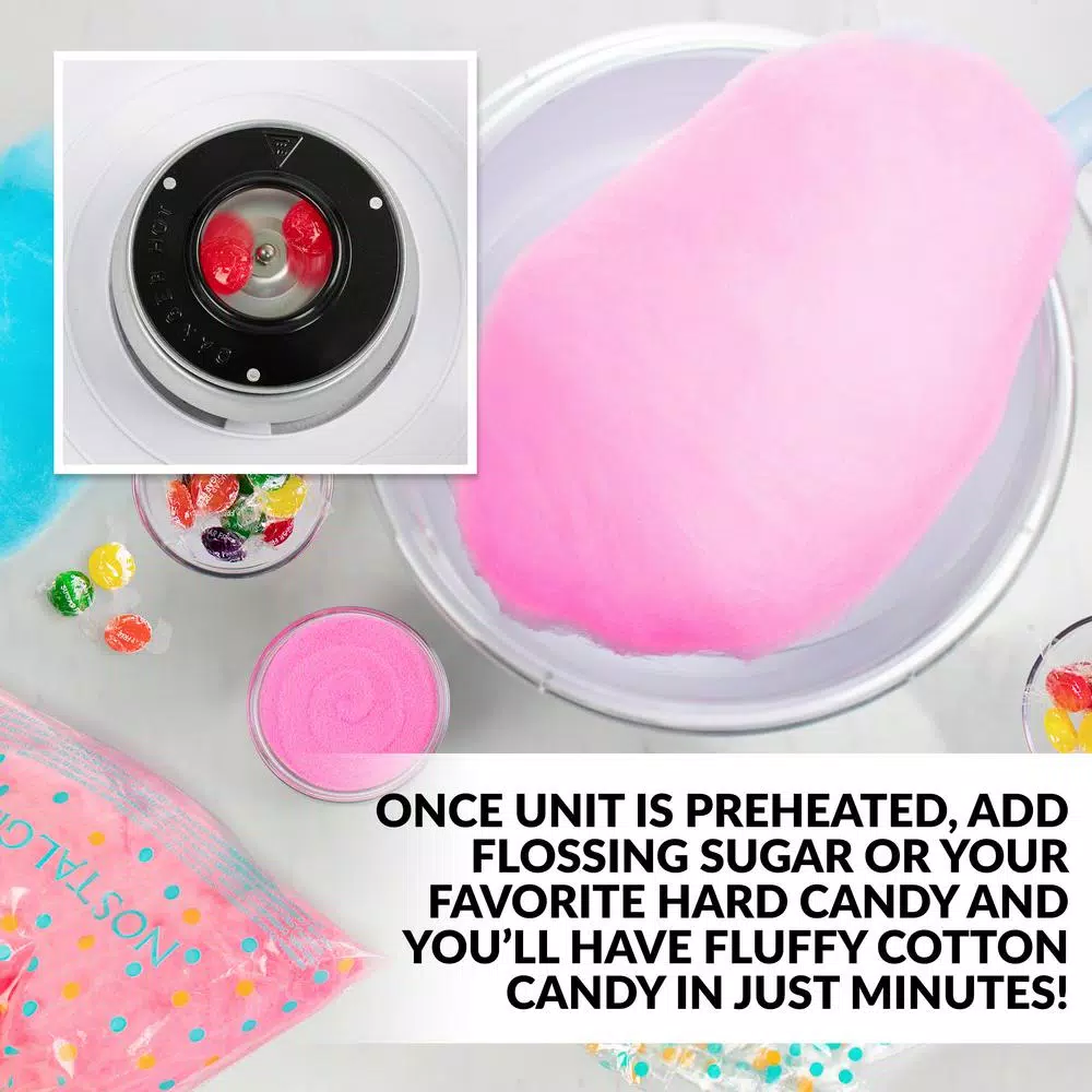 Nostalgia 450W Pink Cotton Candy Maker, Vintage Carnival Style Tabletop Machine