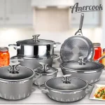 AMERCOOK ARTMARTIN 8.7 in Non-Stick Ceramic Coated Aluminum Casserole Dish with Glass Lid, Induction Compatible thumbnail 3