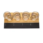 Cathy's Concepts Bamboo and Slate Craft Beer Tasting Flight Set with 4 Engraved 5.5 oz. Taster Glasses thumbnail 4