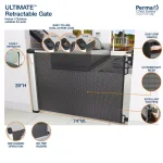 Perma Child Safety 41 in. H Extra Tall and Wide Ultimate Outdoor Retractable Gate, Black thumbnail 2