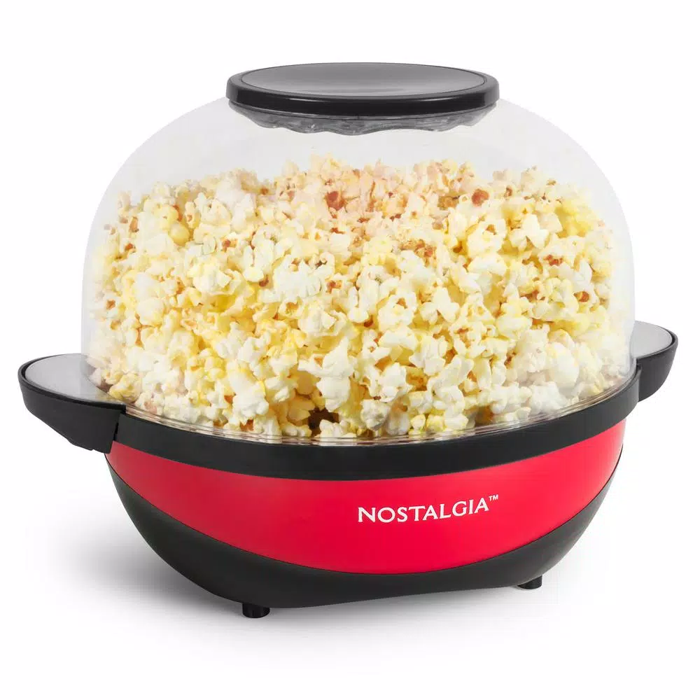 Unbranded 750W Red Stirring Popcorn Machine with 6 Qt. Bowl and Butter Melter