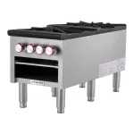 Magic Chef Commercial 2-Burner Natural Gas Stock Pot Range, 160,000 BTU, Stainless Steel thumbnail 2