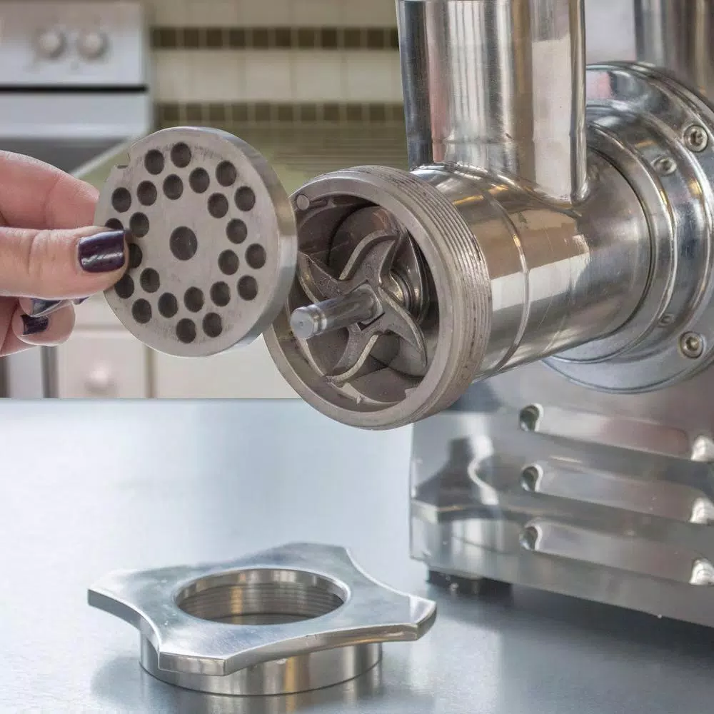 Sportsman Buffalo Tools Commercial Grade 250W Stainless Steel Electric Meat Grinder with Sausage Attachments