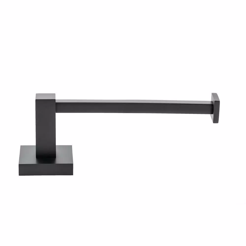 Italia Trieste Matte Black Toilet Paper Holder - Modern Solid Brass Wall Mount