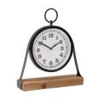 Unbranded Collier Wrought Iron and Fir Wood Analog Wall Clock - Black thumbnail 3