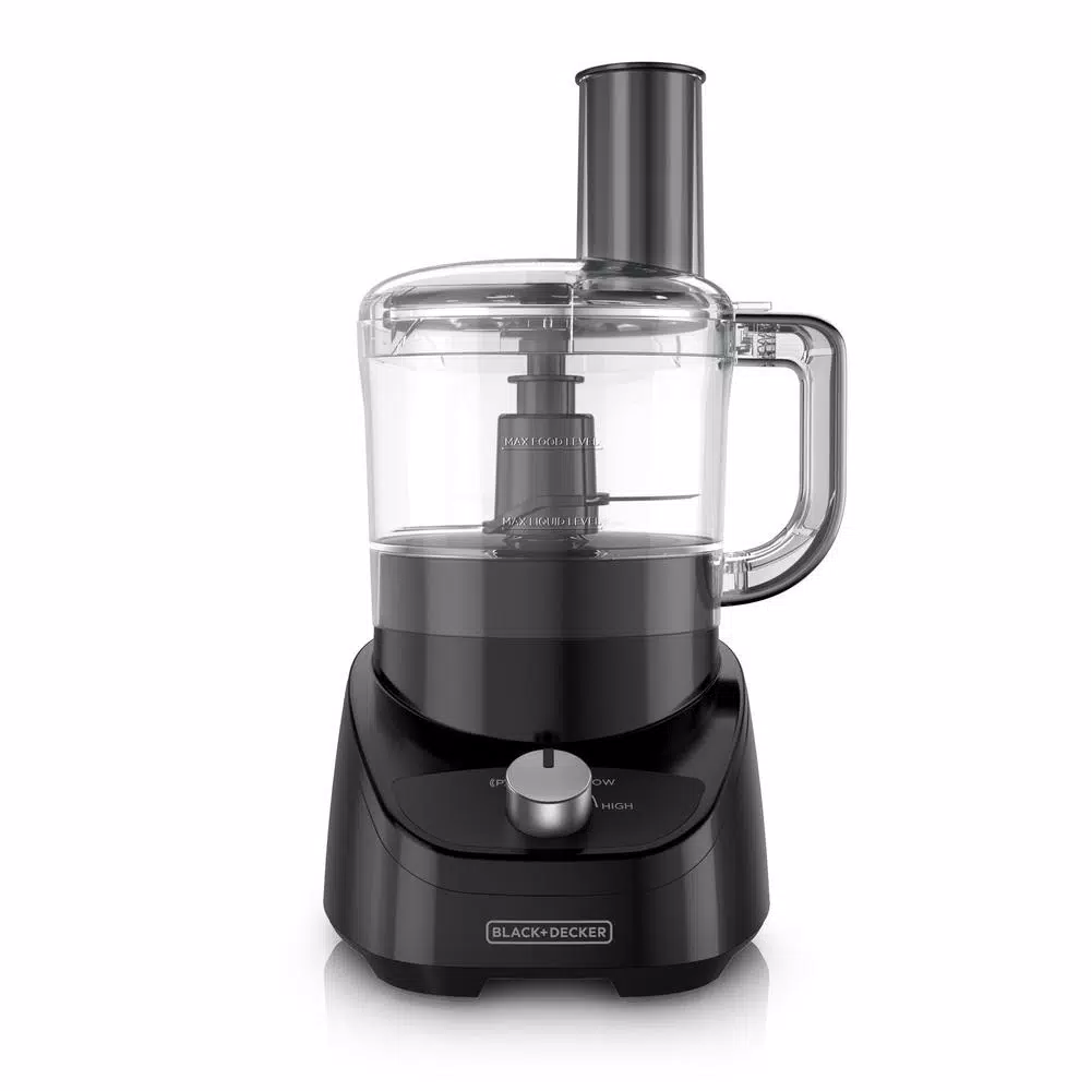 BLACK+DECKER 8-Cup 2-Speed Food Processor with S-Blade and Reversible Disc, Black