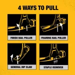 DEWALT 16 oz. Steel Straight Claw Hammer with Tri-Pull Technology thumbnail 4