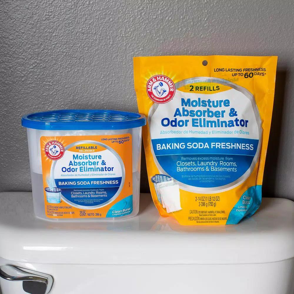 Arm & Hammer Moisture Absorber and Odor Eliminator Refills, Clean Burst Scent, 14 oz. (2-Pack)