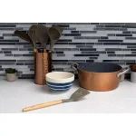 Home Basics Karina Grey Silicone Slotted Spatula with Beech Wood Handle - Heat Resistant & Non-Stick Safe thumbnail 3