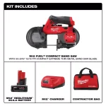 Milwaukee M12 FUEL 12V Cordless Sub-Compact Band Saw Kit with 4.0 Ah Battery and Charger thumbnail 2