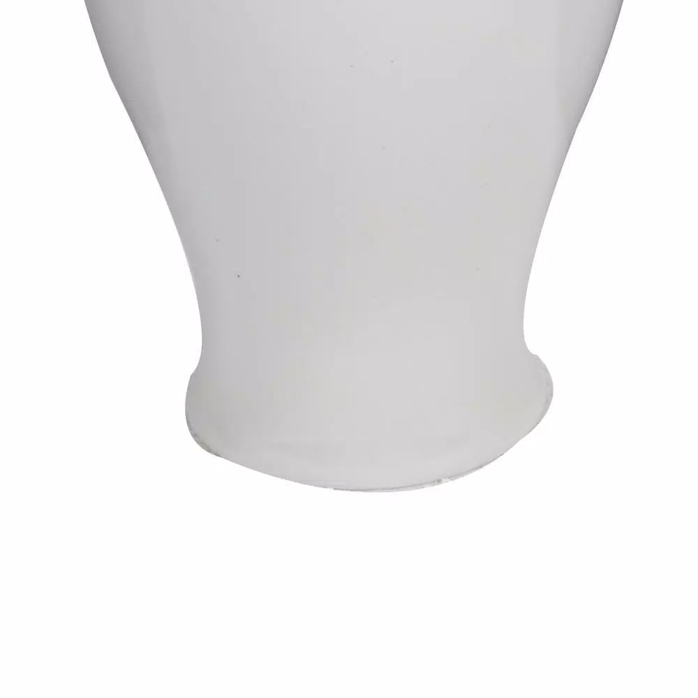 Benjara Large Decorative White Porcelain Ginger Jar with Lid