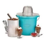 Nostalgia 4 Qt. Electric Ice Cream Maker with Easy-Carry Handle, Blue thumbnail 1