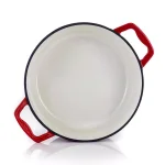 MegaChef 4 Qt. Round Enameled Cast Iron Casserole Dish with Lid, Red thumbnail 4