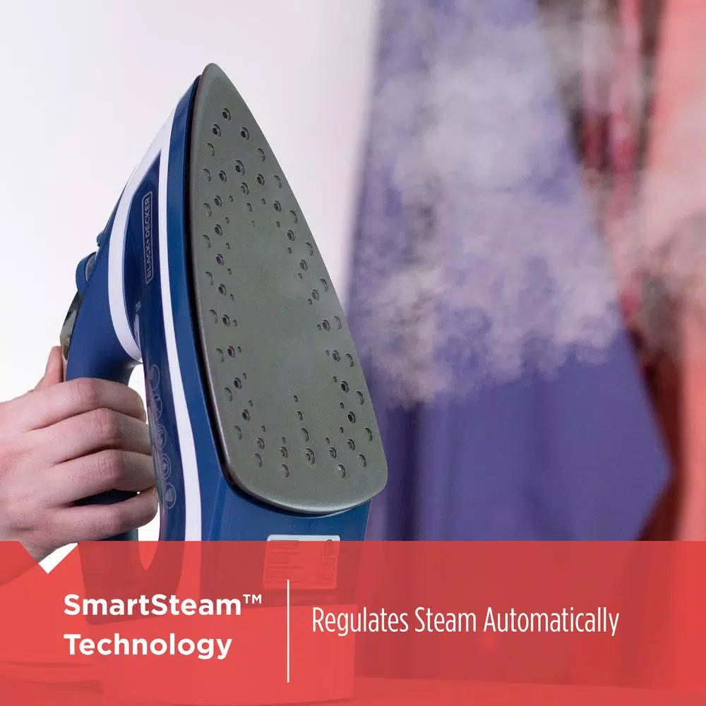 BLACK+DECKER Xpress Steam Iron with Smartstream Technology, 1200W, Navy