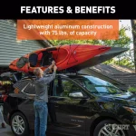 CURT Aluminum Kayak Roof Rack Carrier, 75 lb Capacity, Universal Fit thumbnail 11