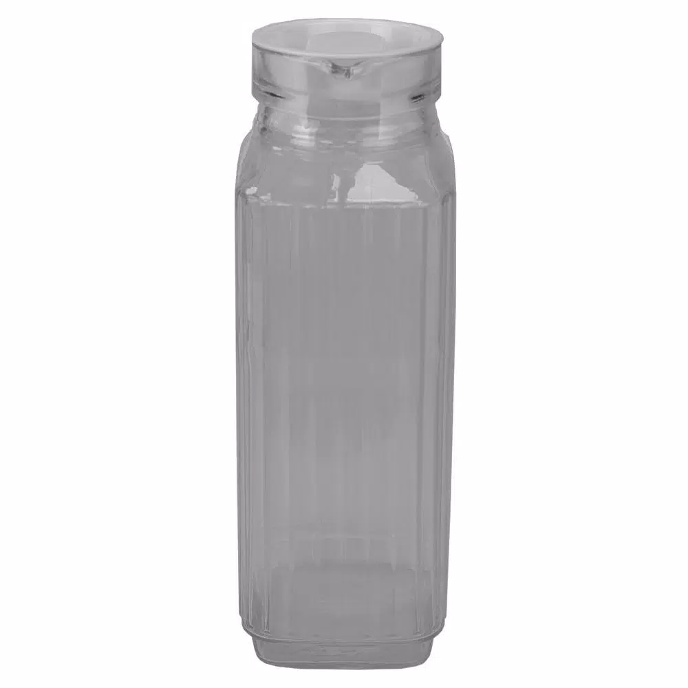 Unbranded Embellished 60.8 fl. oz. Clear Plastic Pitcher with No-Mess Pour Spout and Ergonomic Grip Handle