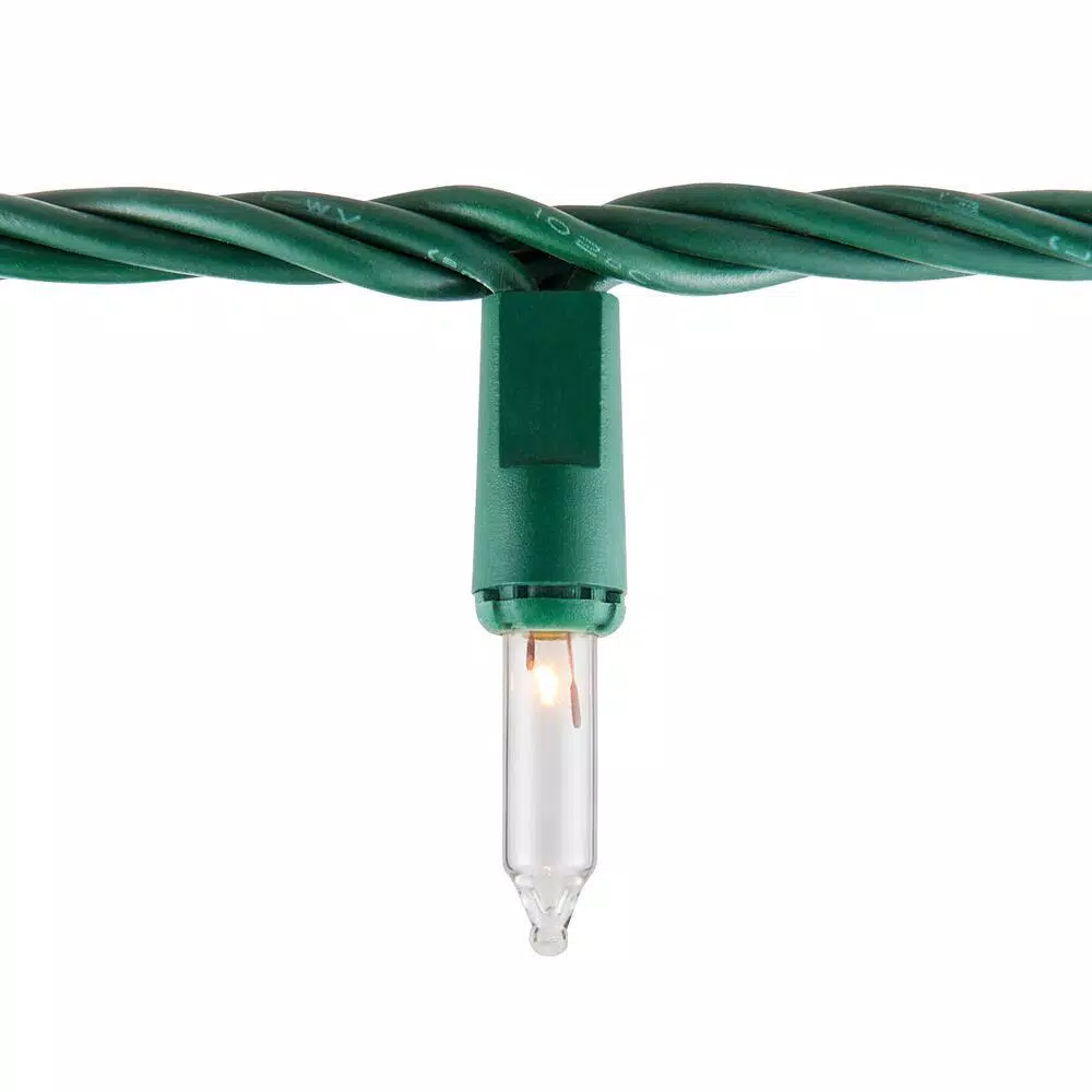 Home Accents Holiday 150-Light Incandescent Clear Mini String Lights, 8 Functions, Indoor/Outdoor