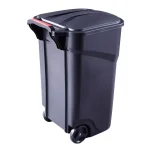 Rubbermaid Roughneck 45 Gallon Wheeled Trash Can with Hinged Lid, Black thumbnail 2